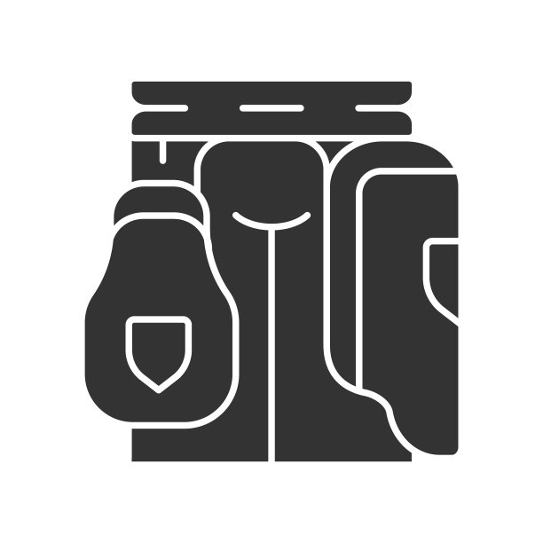 板球大腿守卫字形图标。击球手的身体防护。运动员大腿垫。运动防护装备。体育设备。轮廓的象征。负空间。向量孤立的插图图片下载