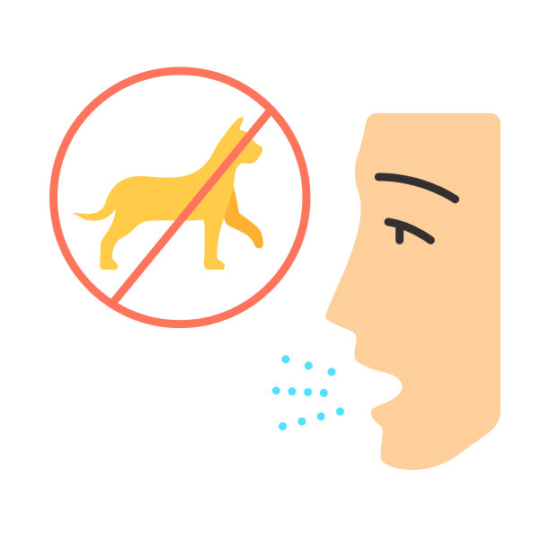 猫过敏平面设计长影子颜色图标图片下载