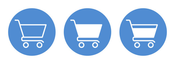 满和空购物车符号按钮图片下载