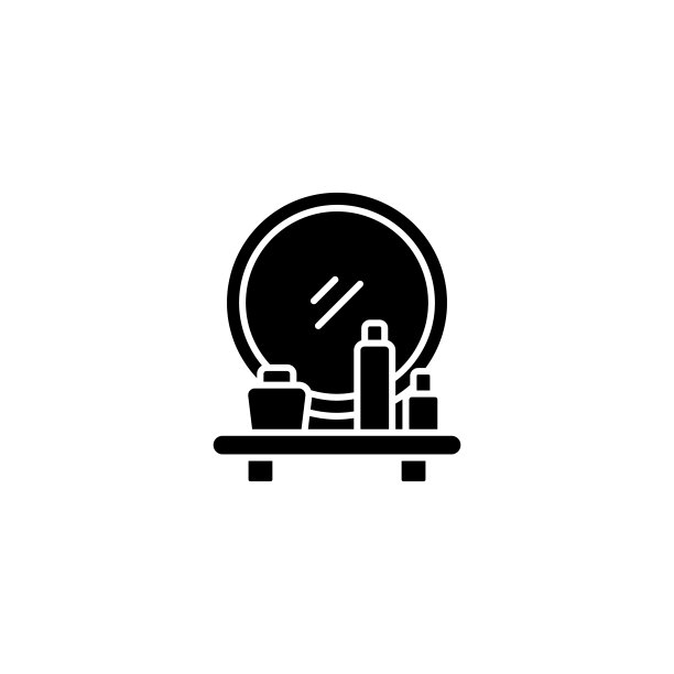 浴室，镜子，家具图标。简单的浴室图标的用户界面和用户体验，网站或移动应用程序图片下载