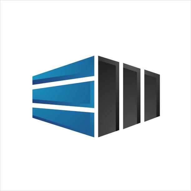 创意建筑覆层标志设计矢量插图图片下载