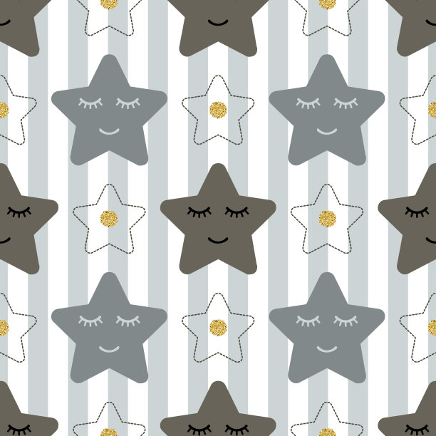 无缝星和黄金点闪光模式条纹背景图片下载