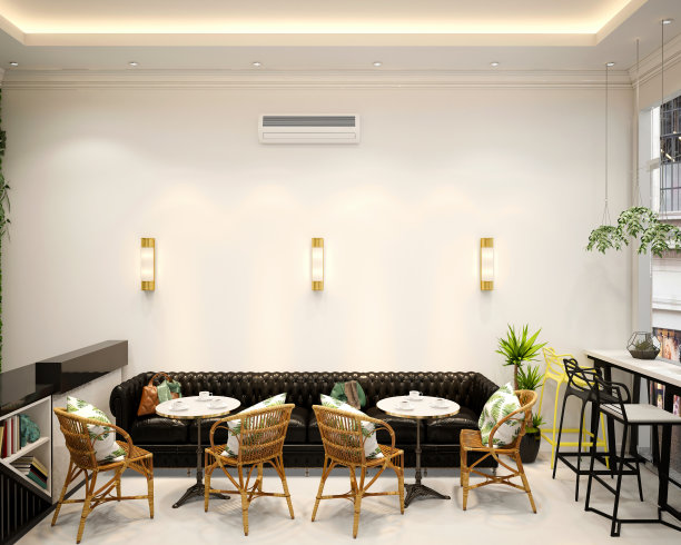 餐厅和餐厅的3D渲染图片下载