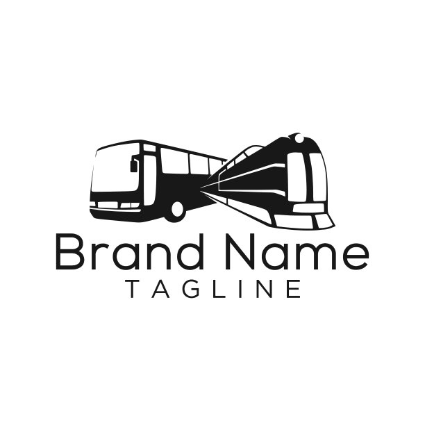 公共汽车和火车平面颜色矢量图标插图素材图片