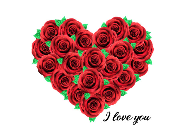 爱的贺卡与红玫瑰的心。手绘可爱的礼物给女朋友，妻子，男朋友。送给所爱的人的心形纪念日卡片。婚礼的礼物。图片下载