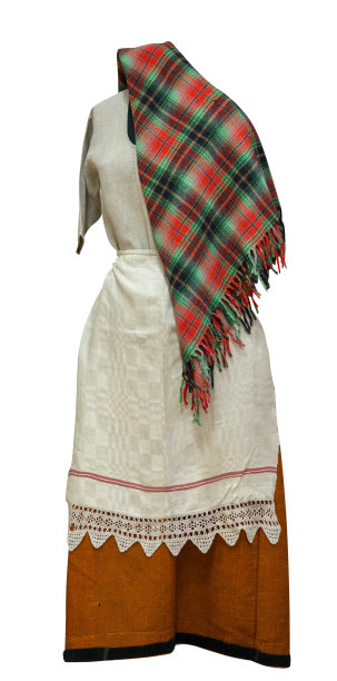 复古女装刺绣衬衫孤立的白色背景。图片下载