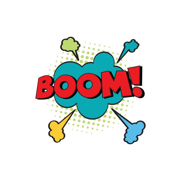 漫画文字，波普艺术风格插图图片下载