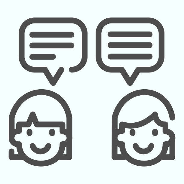对话图标。两个说话的人矢量插图孤立在白色。聊天聊天大纲风格设计，专为网页和应用设计。Eps 10。图片下载