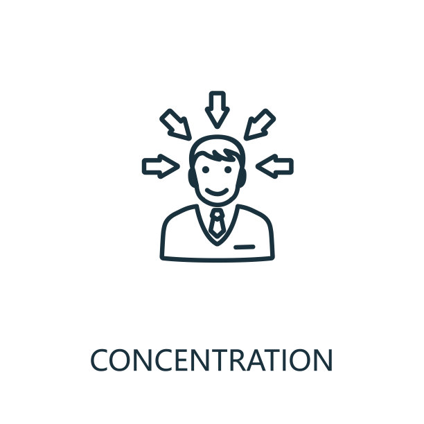 浓度轮廓图标。细线概念元素从生产力图标集合。创意集中图标的移动应用程序和web使用图片下载