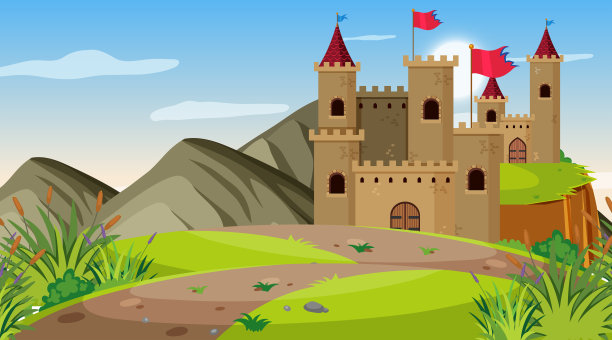 一个有城堡的户外场景图片下载