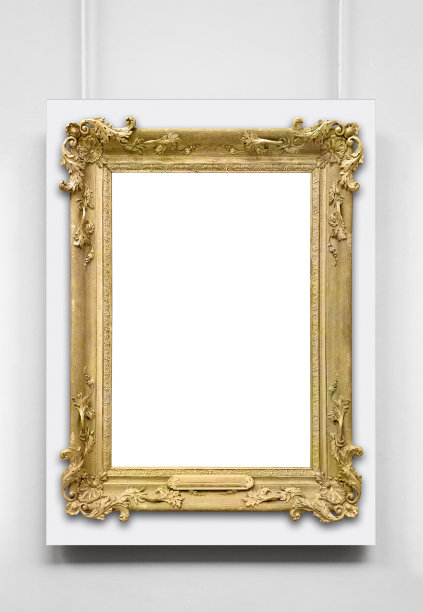 金色复古框架(包括所有的剪辑路径)图片下载