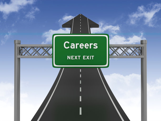 道路箭头与事业高速公路标志上的天空- 3D渲染图片下载