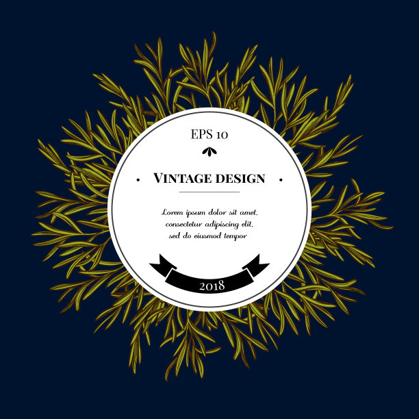 迷迭香徽章设计图片下载