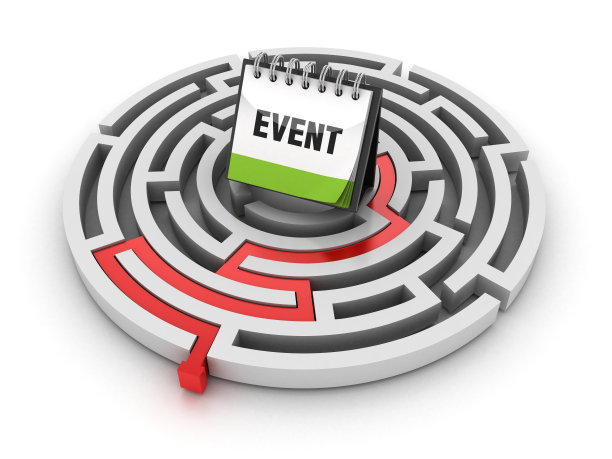 圆形迷宫与事件日历- 3D渲染图片下载