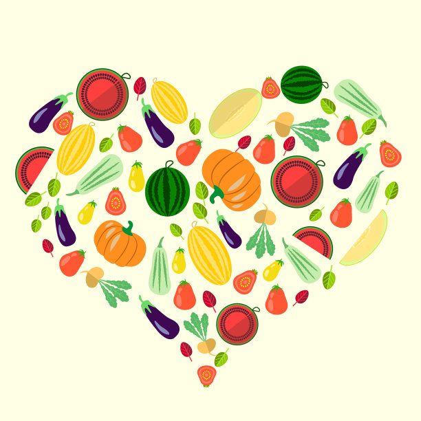 套蔬菜的形式的心脏图片下载