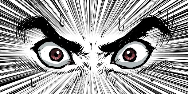 日本戏剧性的卡通般的眼睛表情图片下载