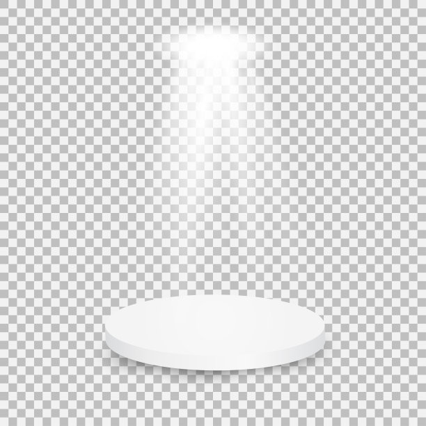 圆形的白色陈列室底座。图片下载