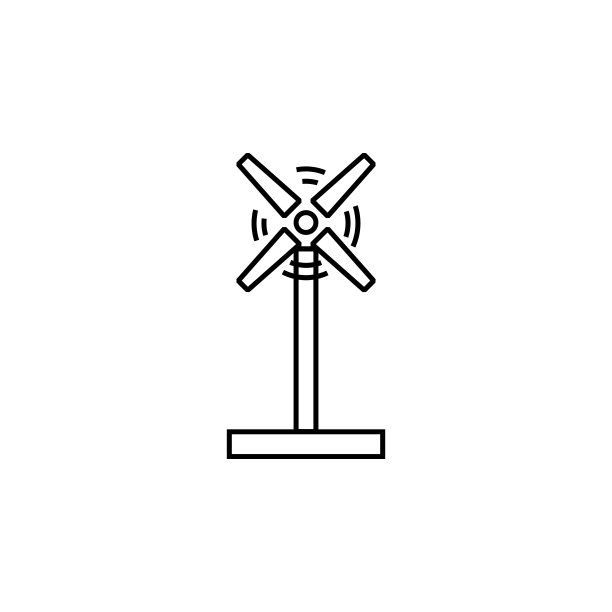 风力能源线图标。能源插图图标元素。符号标志可用于网页、logo、移动应用、UI、UX图片下载