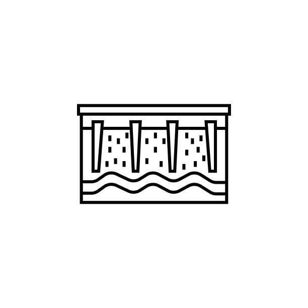 堤坝线性图标。可用于网页、徽标、移动应用、UI、UX的能源图示元素图片下载