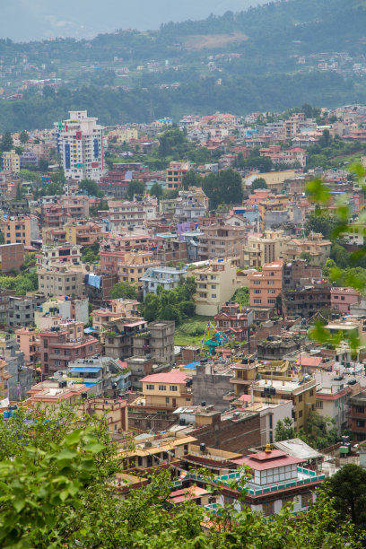 加德满都，尼泊尔鸟瞰图图片下载