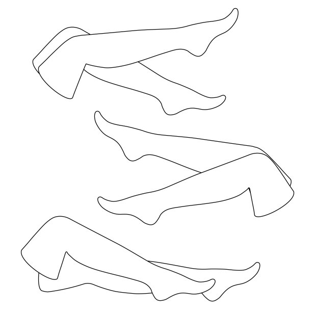 女性腿，白色背景上的线性图标。向量图片下载