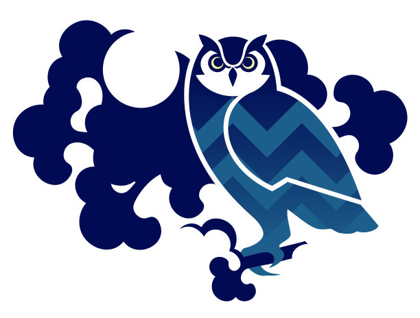 午夜的猫头鹰素材图片