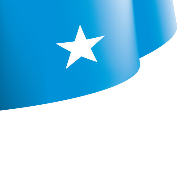 索马里国旗，矢量插图在白色的背景图片下载