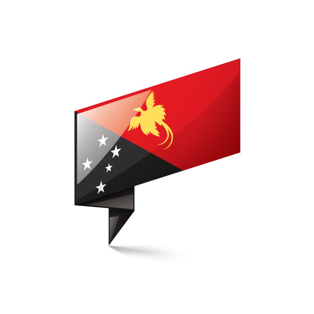 巴布亚新几内亚国旗，矢量插图在白色的背景图片下载