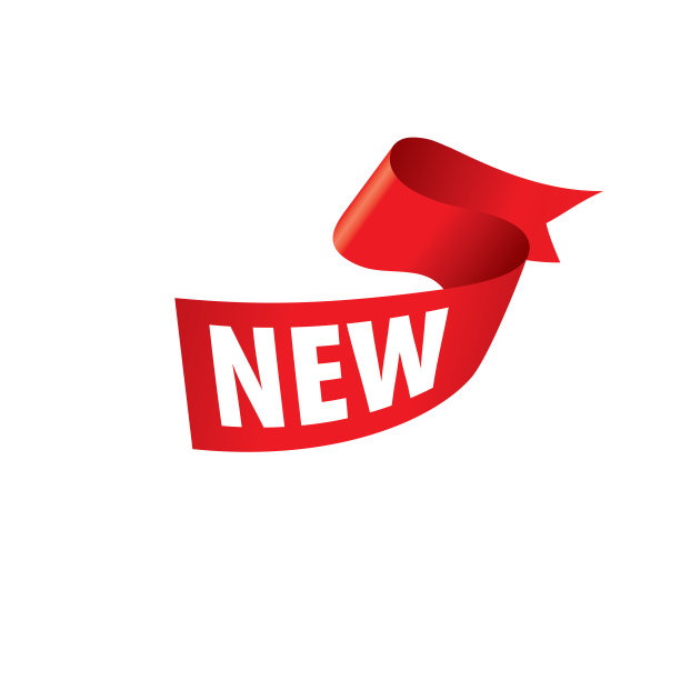 红丝带上刻有“新”字样。矢量图图片下载