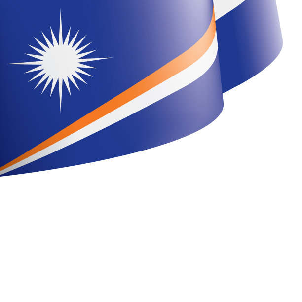 马绍尔群岛旗帜，矢量插图在白色背景图片下载