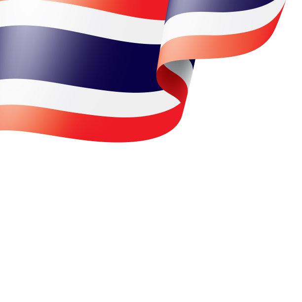 泰国国旗，矢量插图在白色的背景图片下载