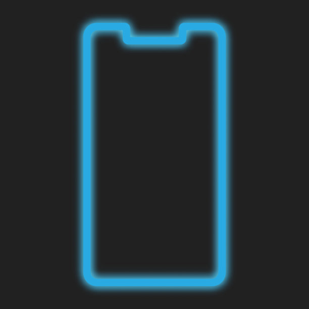 智能手机线框蓝色霓虹设计的手机屏幕，壁纸，背景。矢量图图片下载