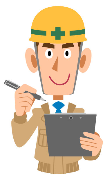 建筑工人拿着剪贴板和笔图片下载