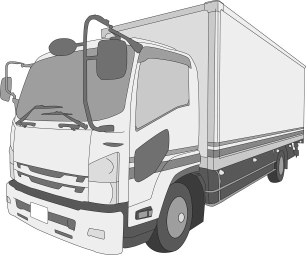 一个简单的大型汽车的卡通风格的插图图片下载