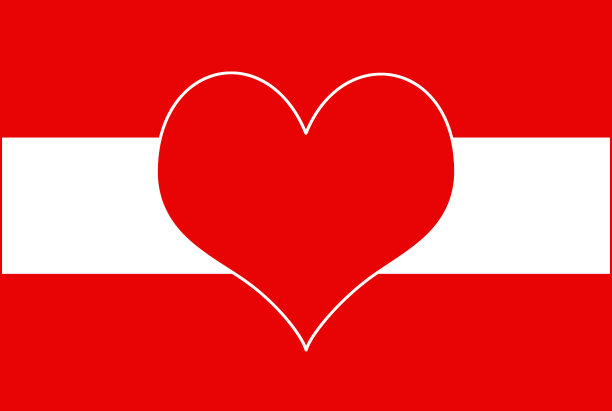 奥地利国旗和心脏图片下载