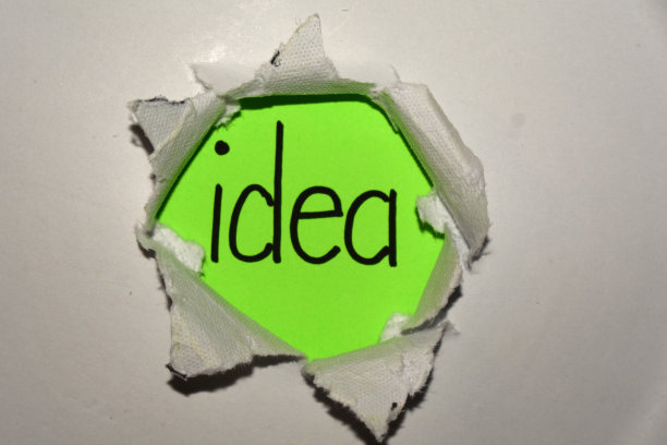 “想法”这个词写在绿纸上图片下载