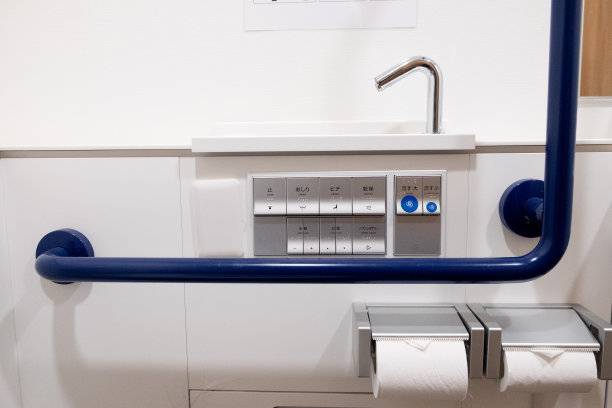 控制面板高科技马桶自动现代冲水马桶，支持残疾人或老年人图片下载