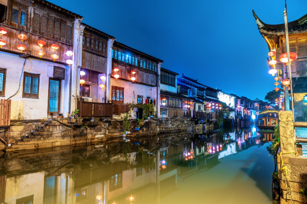 苏州古镇夜景图片下载