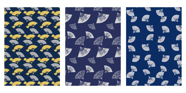 日本折扇抽象矢量背景集合图片下载