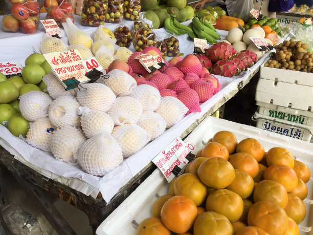 泰国传统集镇曼谷的热带水果。图片下载