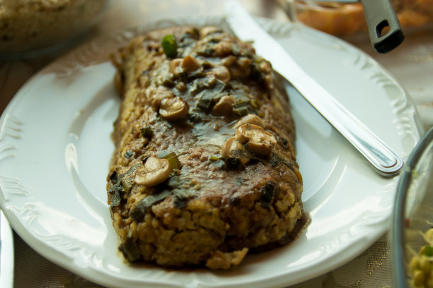 蘑菇素食肉饼图片下载