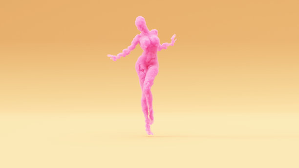 粉色女人性感烟雾图精神舞者温暖的奶油背景图片下载