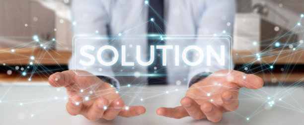 商人在模糊背景使用解决方案数字文本3D渲染图片下载