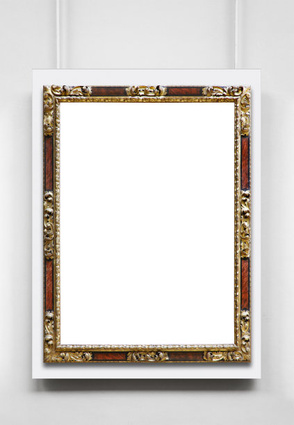 金色复古框架(包括所有的剪辑路径)图片下载