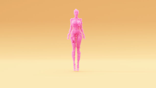 粉色女人性感烟雾图精神浮动温暖的奶油背景图片下载