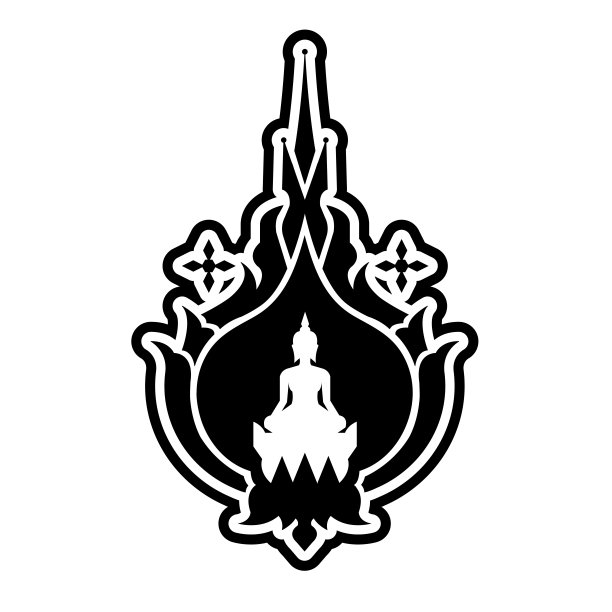 泰国佛陀和佛教徒相信在白色背景上的大矢量插图。图片下载