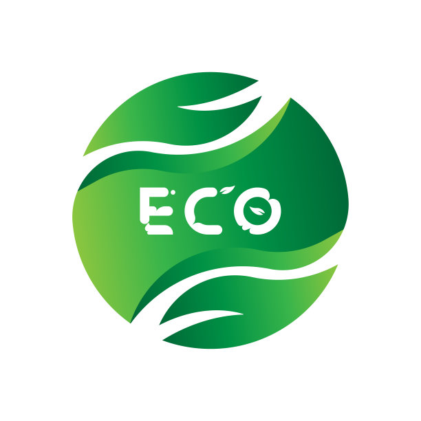 标志以绿色的树叶为世界生态自然。平面矢量插图EPS10图片下载