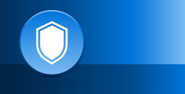 盾牌图标玻璃现代蓝色按钮抽象背景图片下载