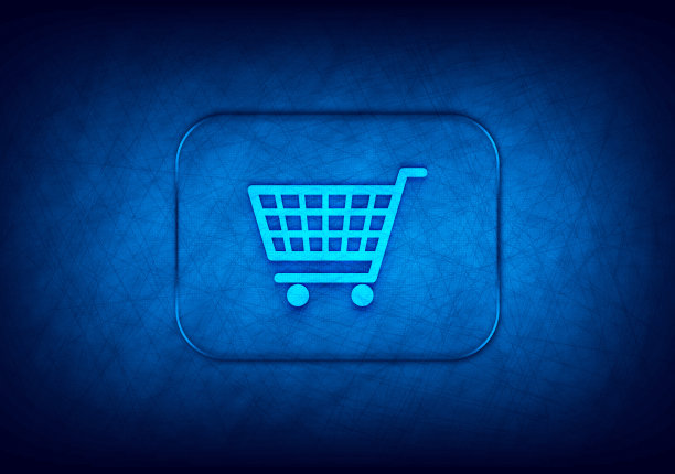 购物车图标抽象数字设计蓝色背景图片下载