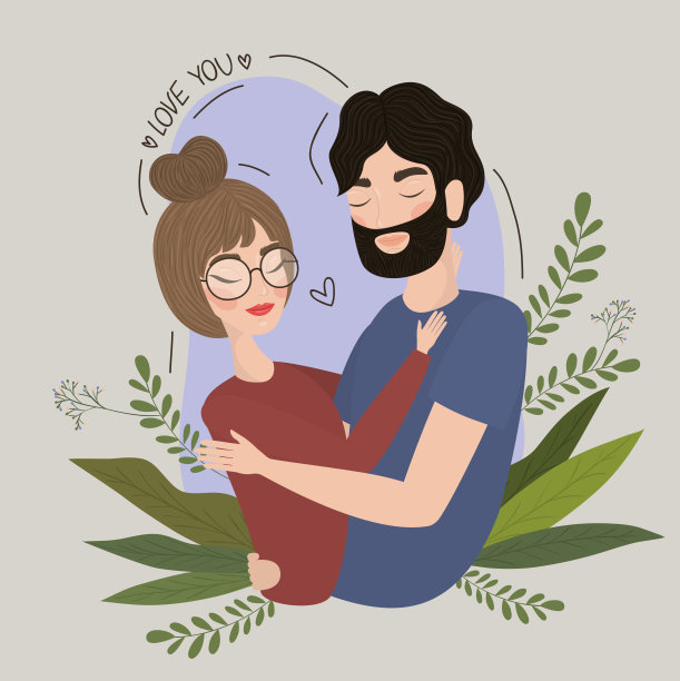 两个女人和男人绘制矢量设计图片下载